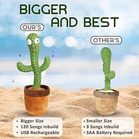 Sing & Wiggle Cactus – LED Musical Plush That Mimics & Moves!