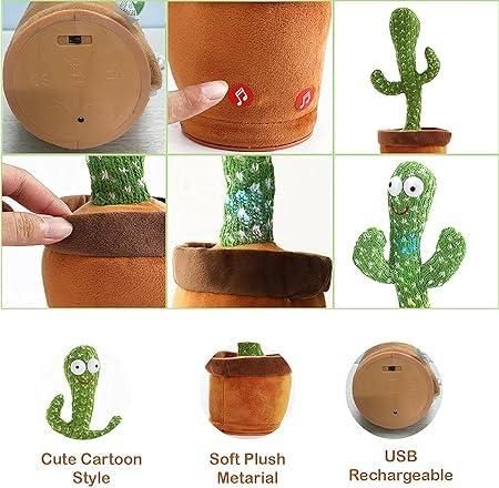 Sing & Wiggle Cactus – LED Musical Plush That Mimics & Moves!