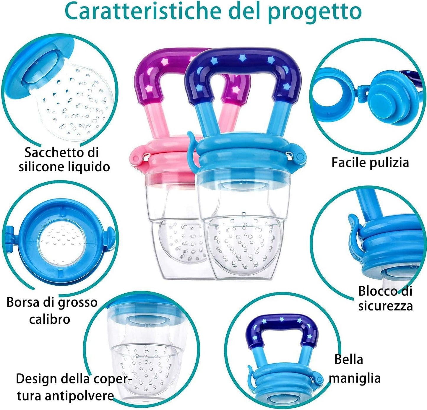 LittleBitez Baby Fruit Pacifiers – BPA-Free Silicone Teething Feeders (2-Pack)