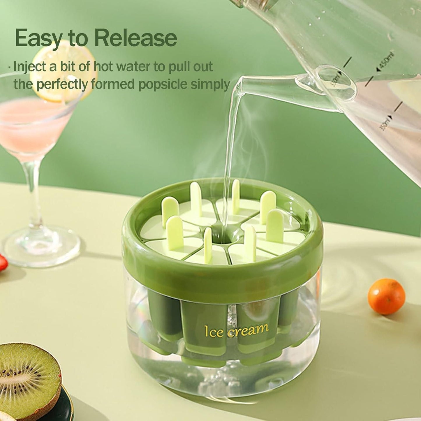 “Reusable DIY 8-Piece Ice Pop Mould Set – Make Healthy Homemade Frozen Treats”