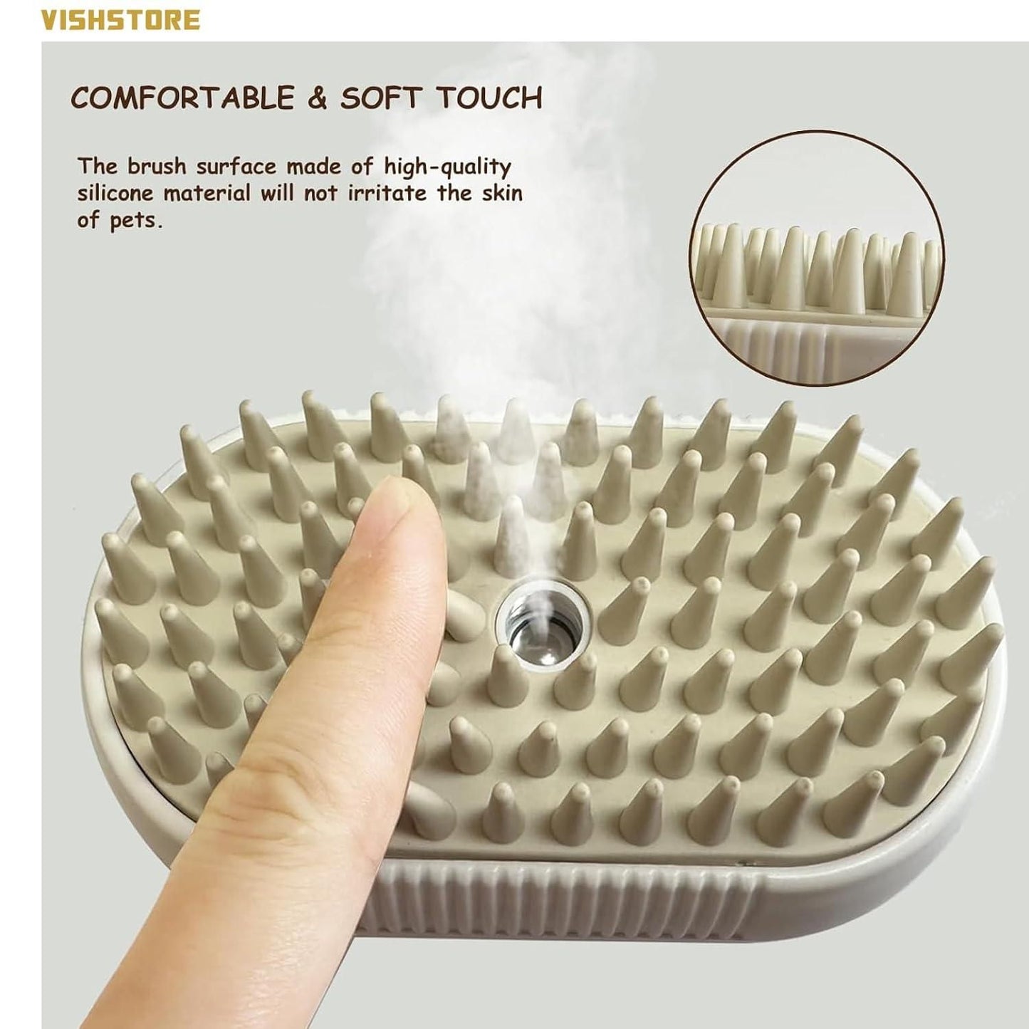 Gentle Steam Brush for Dogs & Cats – Easy Grooming & Deep Clean